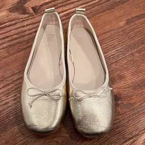 Zara Gold Ballet Flats